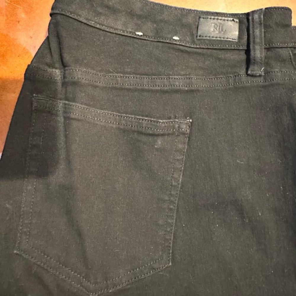 Women's Ralph Lauren Black Washed Jeans Size 18W 26"Inseam (Ankle Length) NWOT